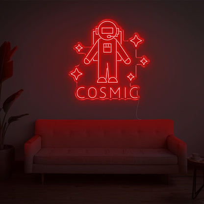 Cosmic Purple Astronaut Led Neon Sign For Modern Room And Cafe Decor | Shineneon