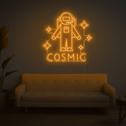 Cosmic Purple Astronaut Led Neon Sign For Modern Room And Cafe Decor | Shineneon
