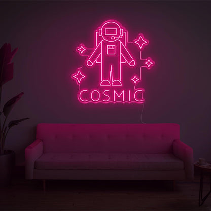 Cosmic Purple Astronaut Led Neon Sign For Modern Room And Cafe Decor | Shineneon