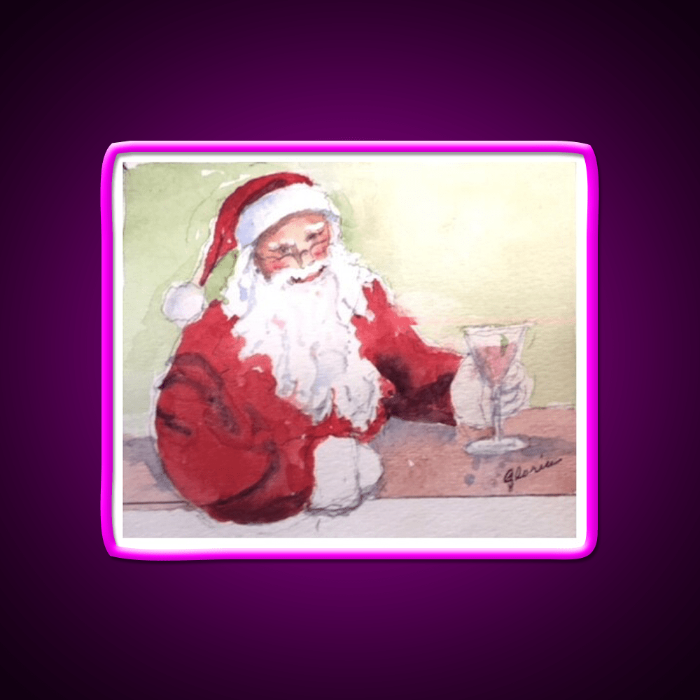 Cosmo Claus Cocktail Bar Decor Led Neon Sign Rgb Color - Shineneon