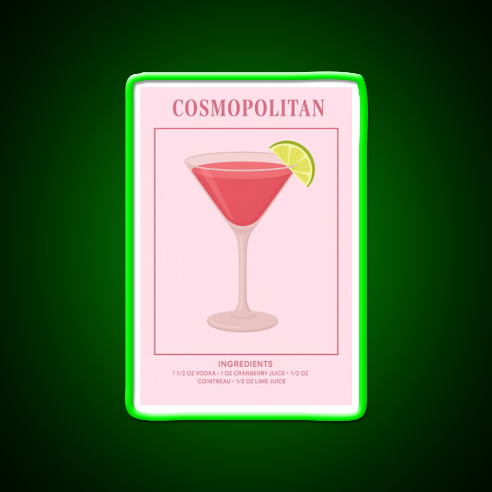 Cosmopolitan Cocktail Bar Decor Led Neon Sign Drink Lounge Art Rgb Color - LED neon sign view 8