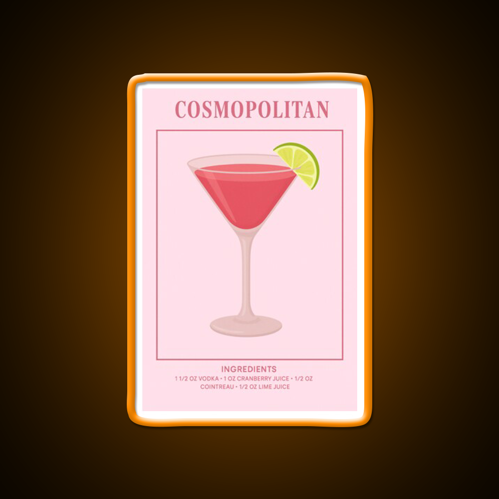 Cosmopolitan Cocktail Bar Decor Led Neon Sign Drink Lounge Art Rgb Color - LED neon sign view 6