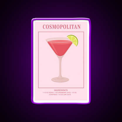 Cosmopolitan Cocktail Bar Decor Led Neon Sign Drink Lounge Art Rgb Color - LED neon sign view 9