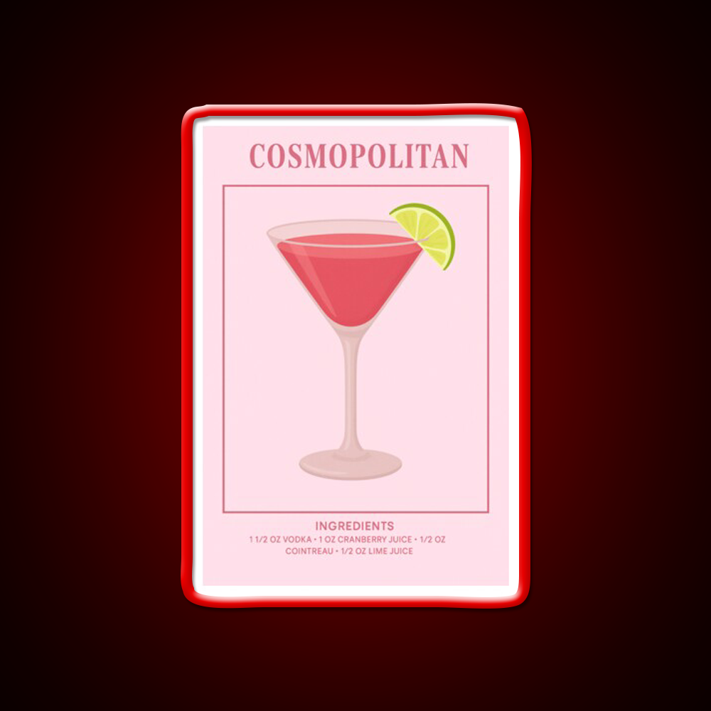 Cosmopolitan Cocktail Bar Decor Led Neon Sign Drink Lounge Art Rgb Color - LED neon sign view 10