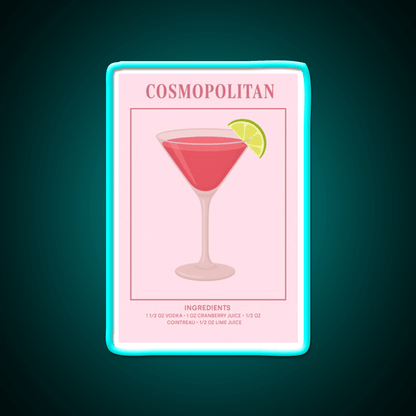 Cosmopolitan Cocktail Bar Decor Led Neon Sign Drink Lounge Art Rgb Color - Shineneon