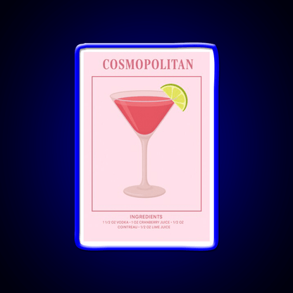 Cosmopolitan Cocktail Bar Decor Led Neon Sign Drink Lounge Art Rgb Color - Shineneon