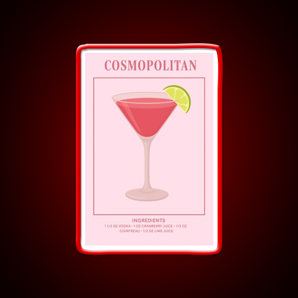 Cosmopolitan Cocktail Bar Decor Led Neon Sign Drink Lounge Art Rgb Color - Shineneon