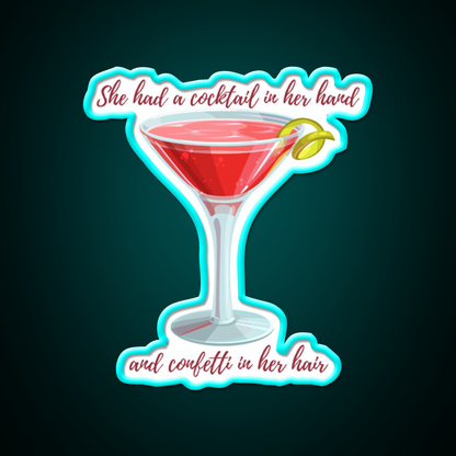Cosmopolitan Cocktail Bar Decor Led Neon Sign Drink Neon Sign Rgb Color - Size and dimension reference