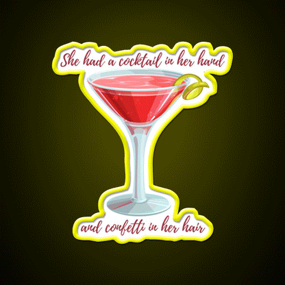 Cosmopolitan Cocktail Bar Decor Led Neon Sign Drink Neon Sign Rgb Color - Custom LED neon sign front view