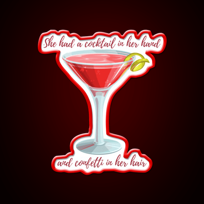 Cosmopolitan Cocktail Bar Decor Led Neon Sign Drink Wall Art Rgb Color - Shineneon