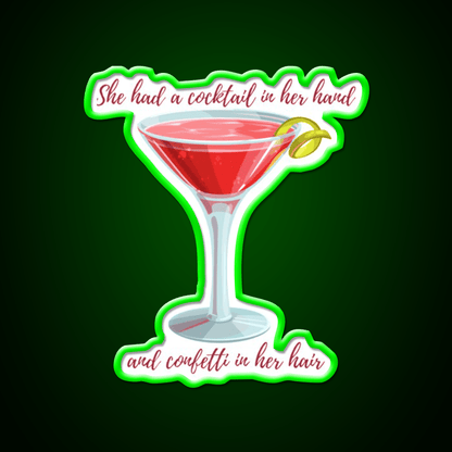 Cosmopolitan Cocktail Bar Decor Led Neon Sign Drink Wall Art Rgb Color - Shineneon