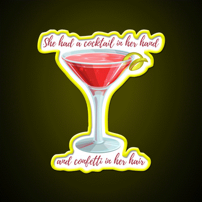 Cosmopolitan Cocktail Bar Decor Led Neon Sign Drink Wall Art Rgb Color - Custom LED neon sign front view