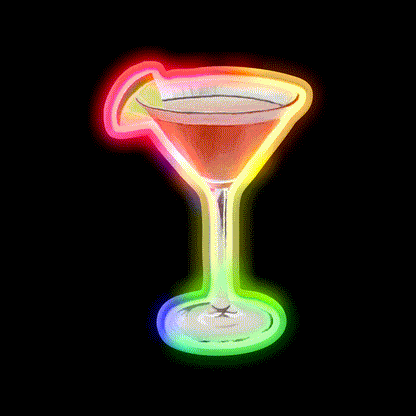 Cosmopolitan Cocktail Bar Decor Led Neon Sign Rgb Color - LED neon sign close-up detail