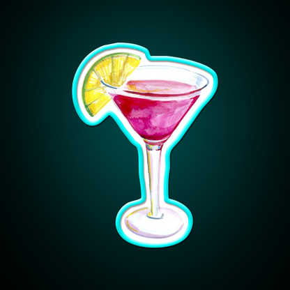 Cosmopolitan Cocktail Bar Decor Led Neon Sign Neon Party Sign Wall Art Rgb Color - Size and dimension reference