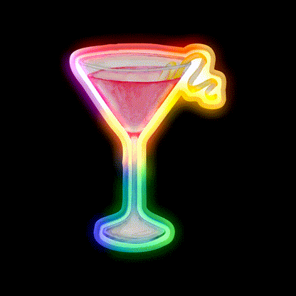 Cosmopolitan Cocktail Bar Decor Led Neon Sign Party Neon Sign Rgb Color - LED neon sign close-up detail