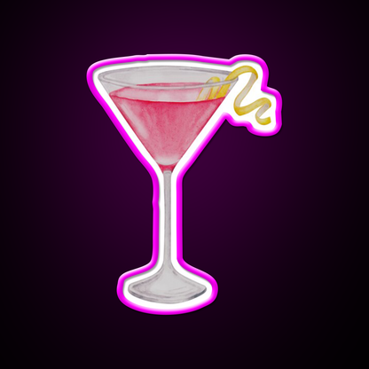 Cosmopolitan Cocktail Bar Decor Led Neon Sign Party Neon Sign Rgb Color - Neon sign mounted on wall in room