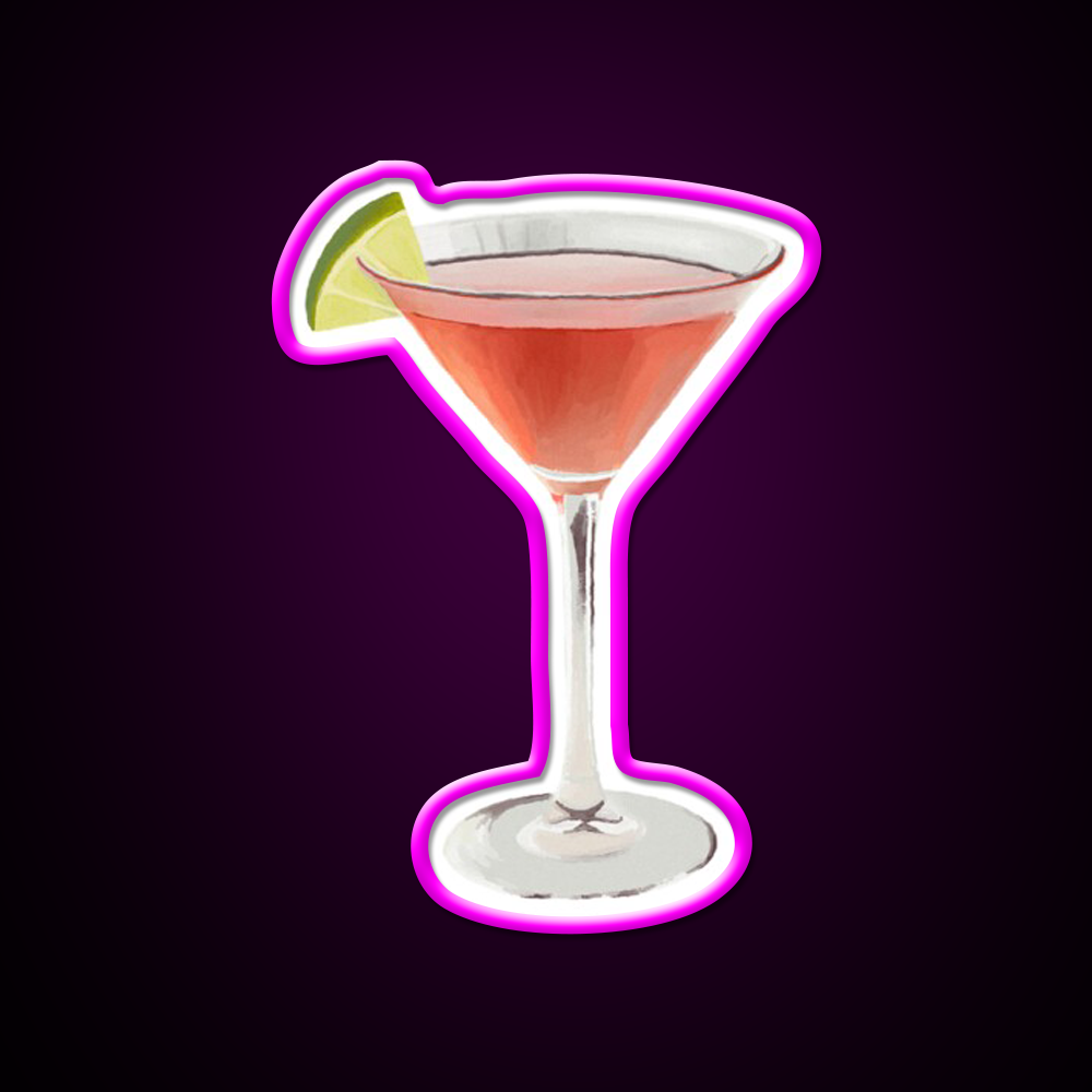 Cosmopolitan Cocktail Bar Decor Led Neon Sign Rgb Color - Neon sign mounted on wall in room