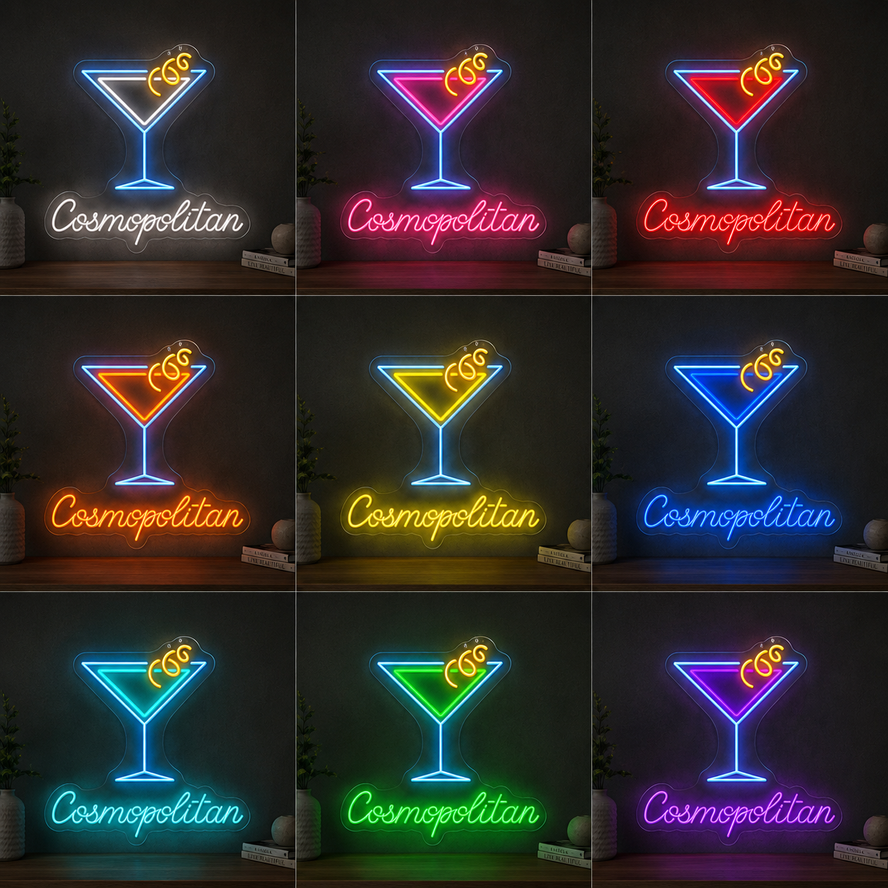 Cosmopolitan LED Neon Sign color grid