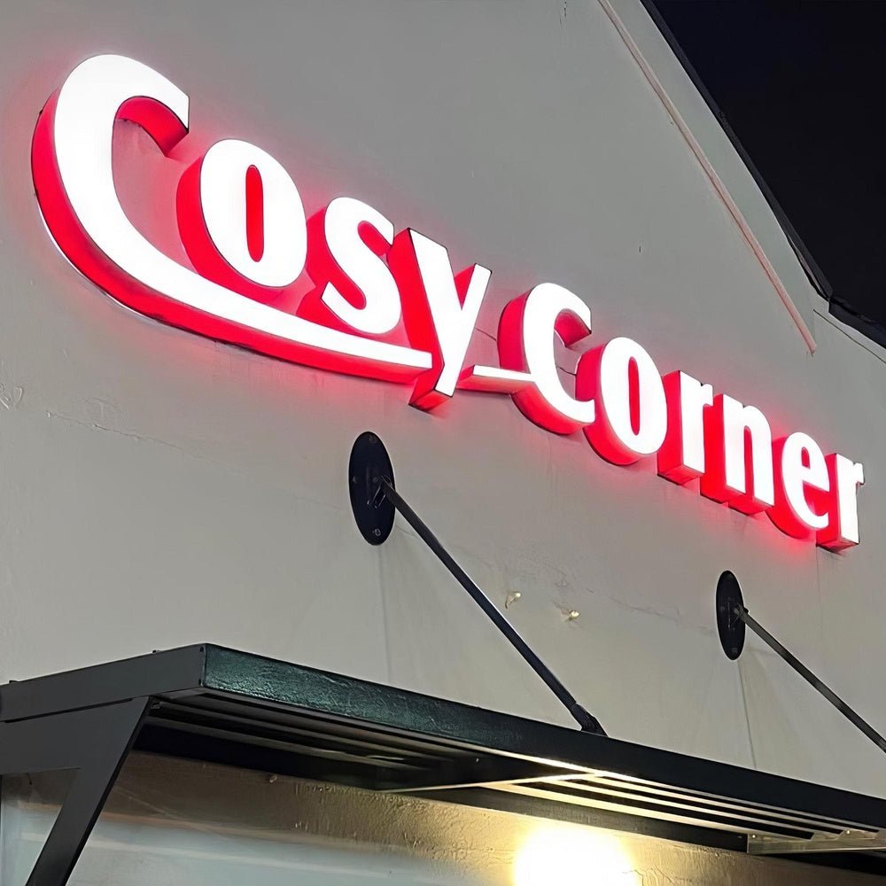 Cosy Corner 3D Front And Back Lit Letters Acrylic Led Sign - Shineneon