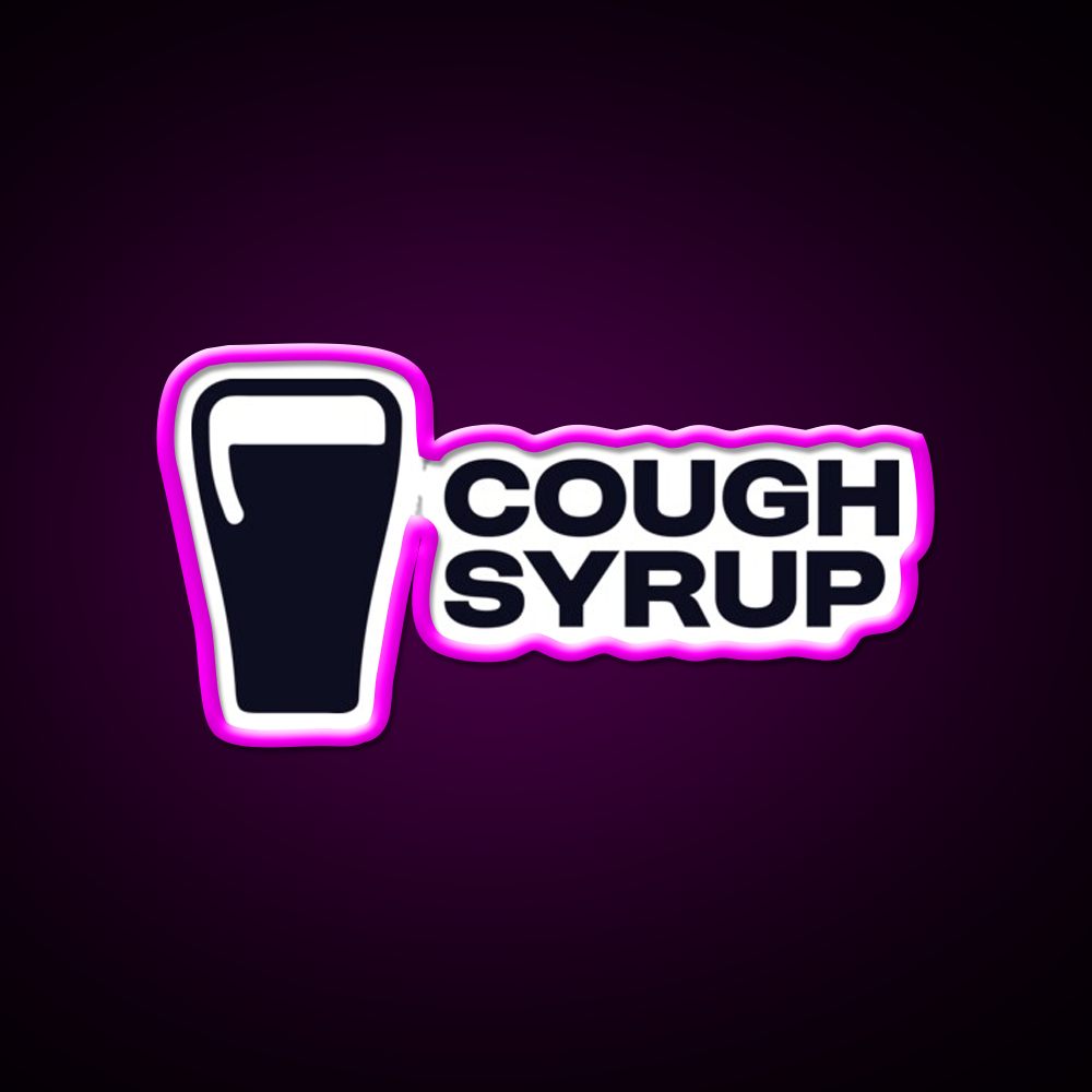 Cough Syrup Funny Beer Design Man Cave Bar Led Neon Sign Rgb Color - Neon sign mounted on wall in room