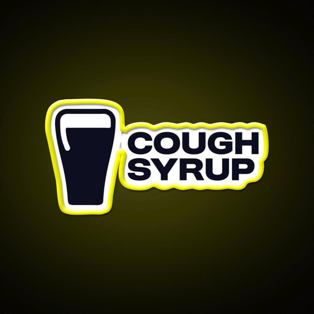 Cough Syrup Funny Beer Design Man Cave Bar Led Neon Sign Rgb Color - Custom LED neon sign front view