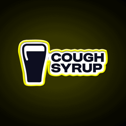 Cough Syrup Funny Beer Design Man Cave Bar Led Neon Sign Rgb Color - Custom LED neon sign front view