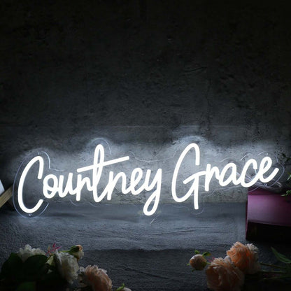 Countney Grace White Led Neon Sign - Shineneon