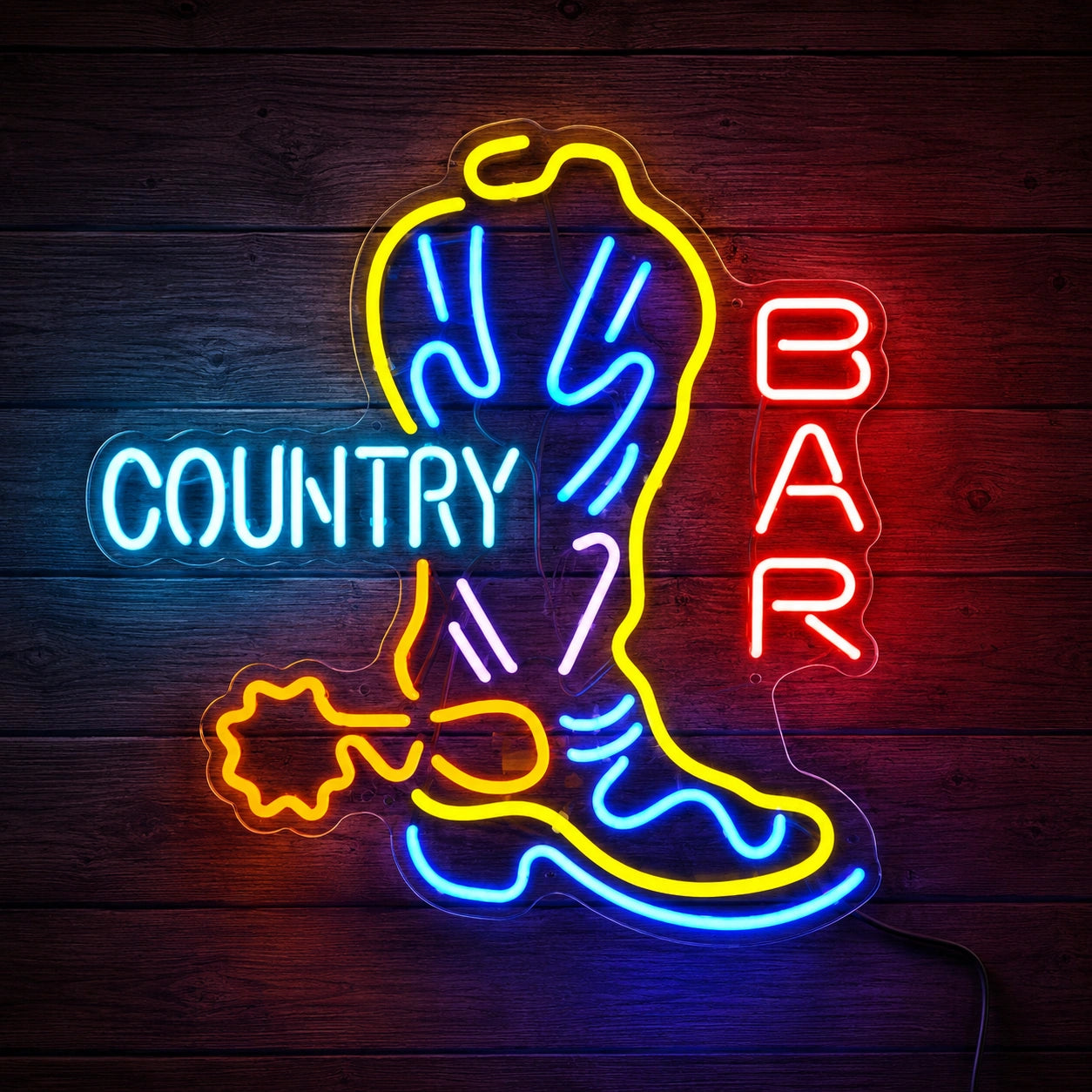 Country Boot Star Neon Sign LED Neon Sign high-converting product image