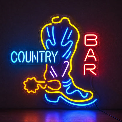 Country Boot Star Neon Sign LED Neon Sign main product image