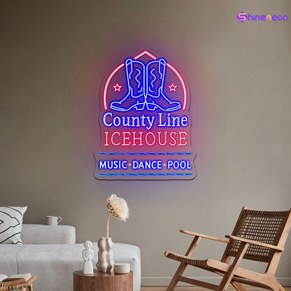 Country Line Ice House Custom Led Neon Sign Waterproof Free Shipping - Shineneon