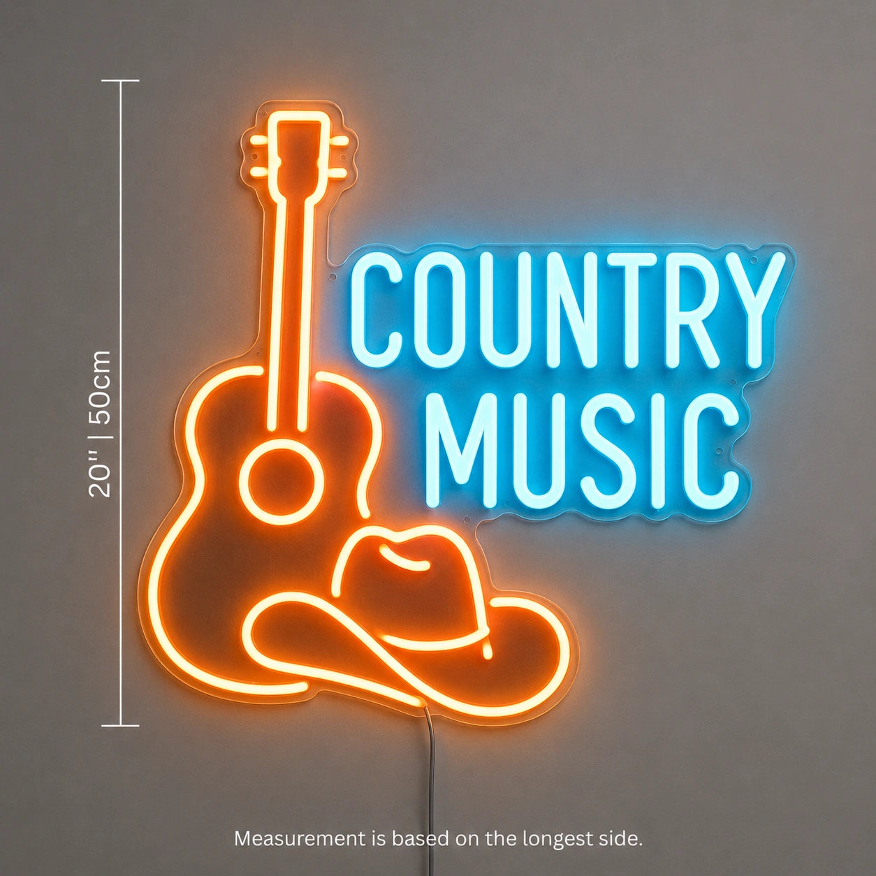 Country Music Guitar Neon Sign LED Neon Sign size image