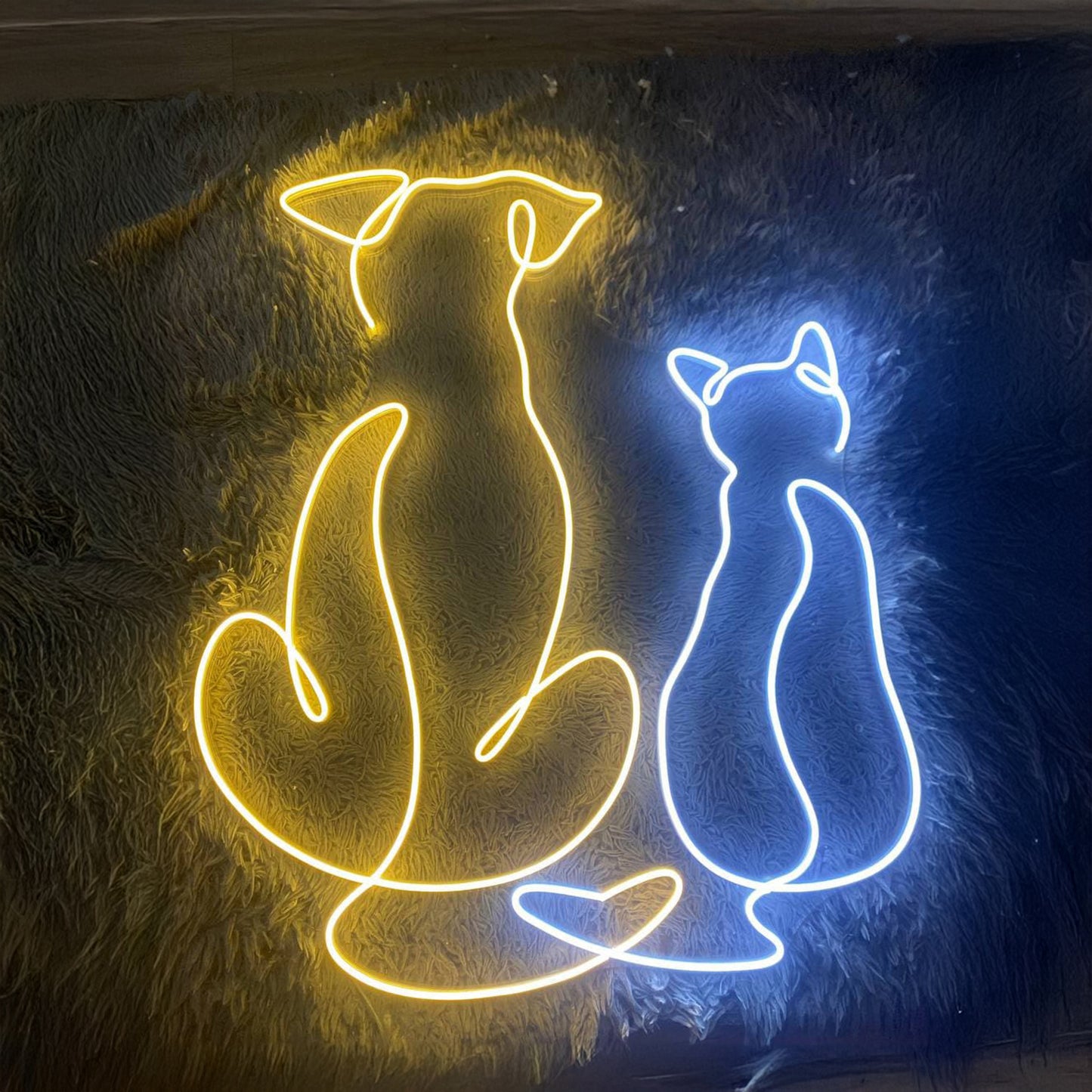 Couple Cat And Dog Neon Sign Art Decor