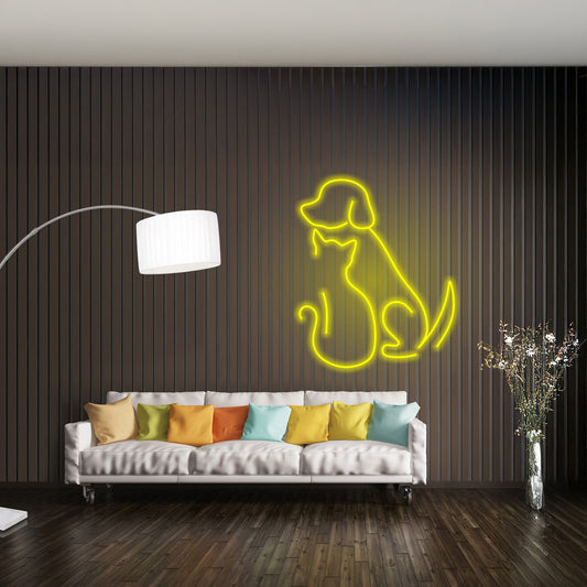 Couple Cat And Dog Neon Sign Wall Art Signs