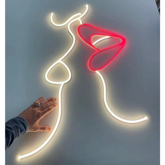 Couple Kiss Art Led Sign Business Neon Sign