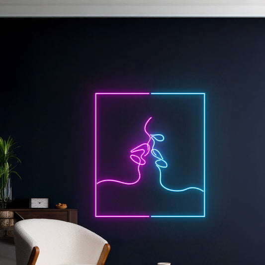 Couple Kissing Neon Sign