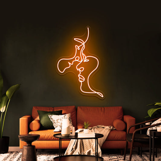 Couple Line Art Wall Artwork Neon Signs