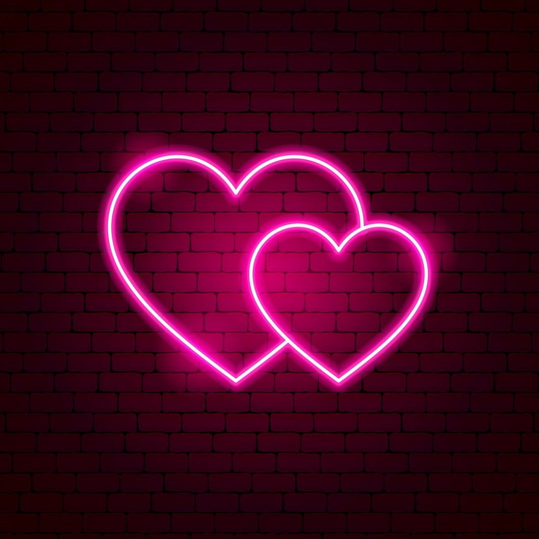 Couple Love Hearts Led Sign Business Neon Sign