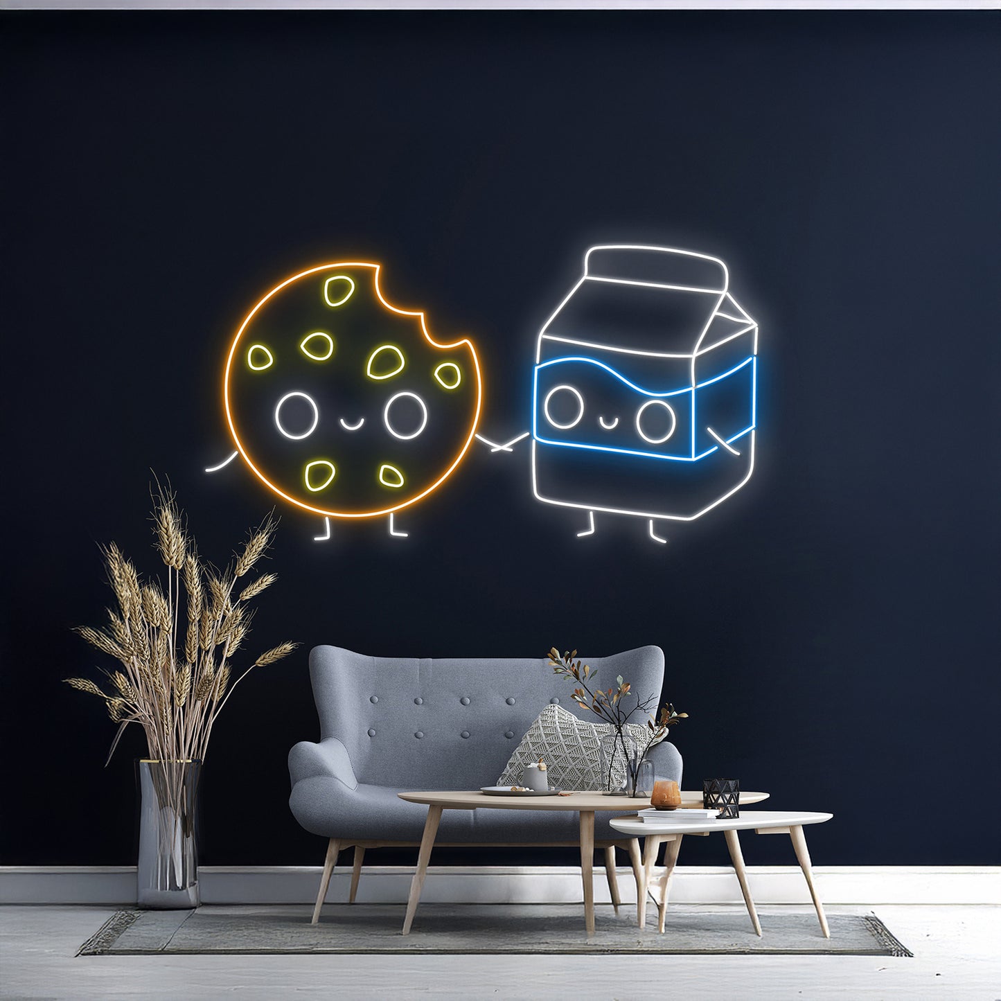 Couple Milk And Cookie Led Neon Sign