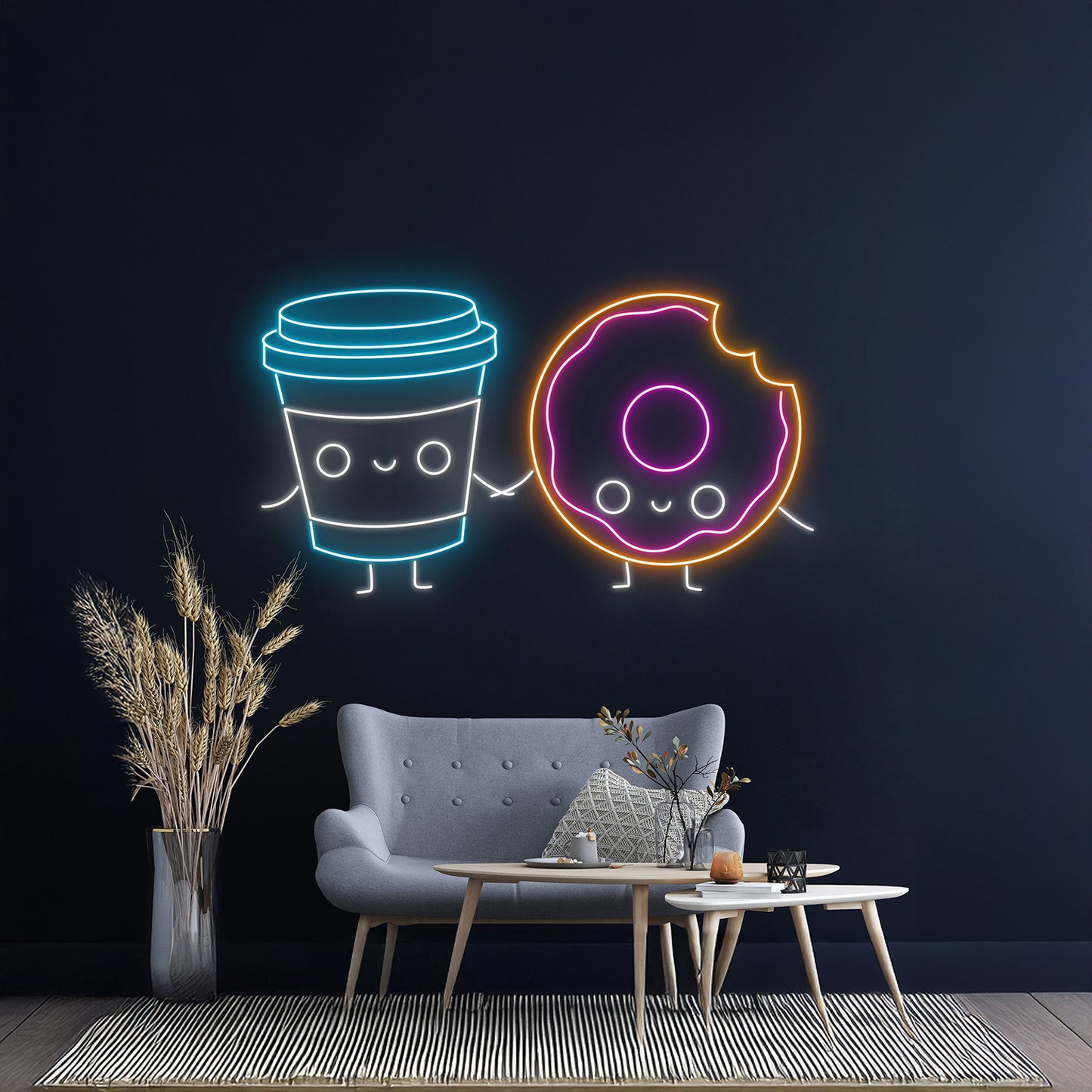 Couple Milk And Donut Led Neon Sign