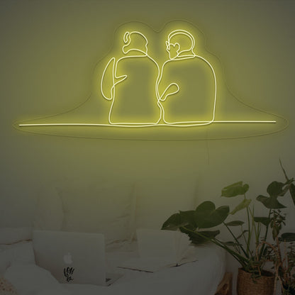 Couple Sitting Together Neon Sign | Shineneon
