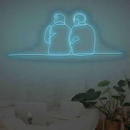 Couple Sitting Together Neon Sign | Shineneon