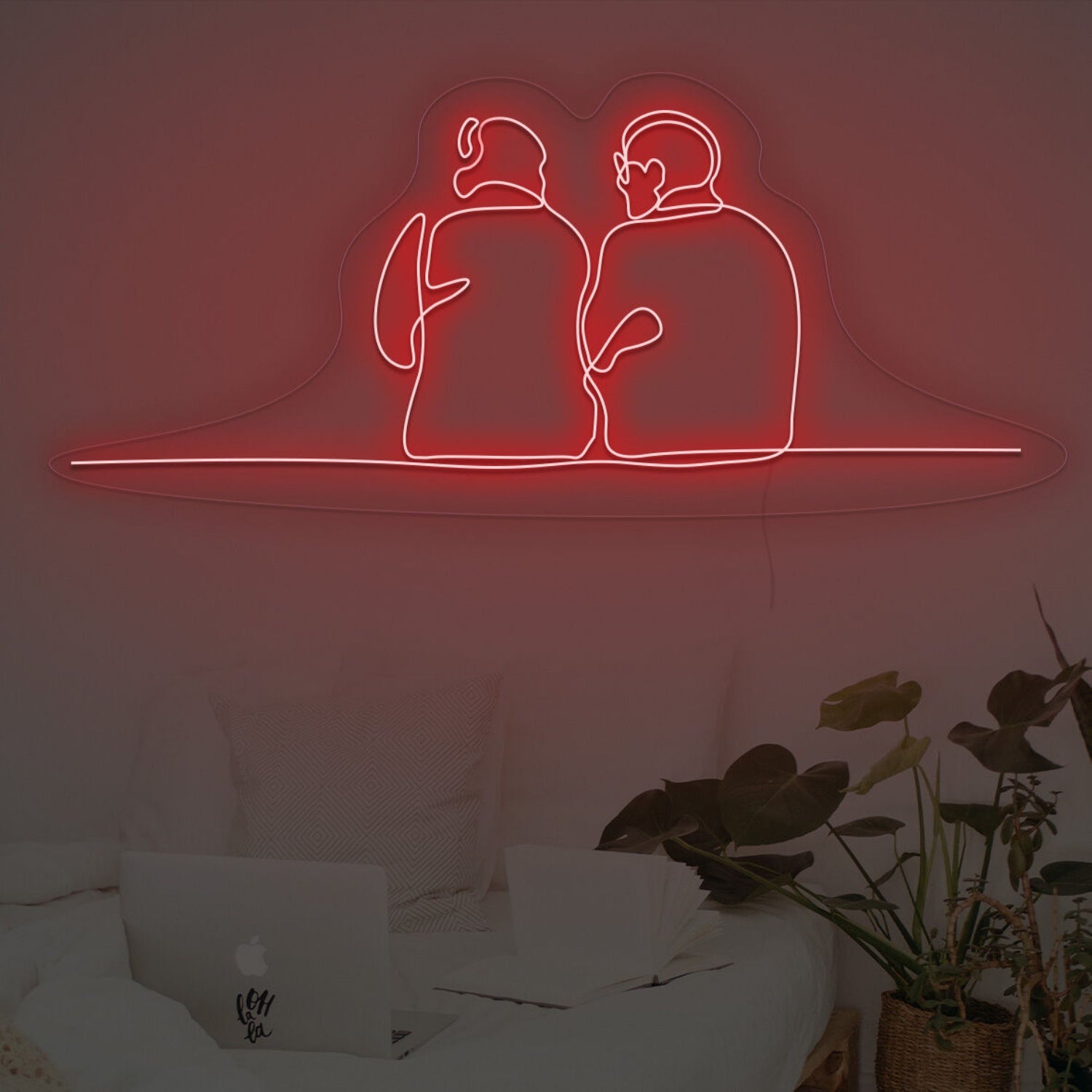 Couple Sitting Together Neon Sign | Shineneon