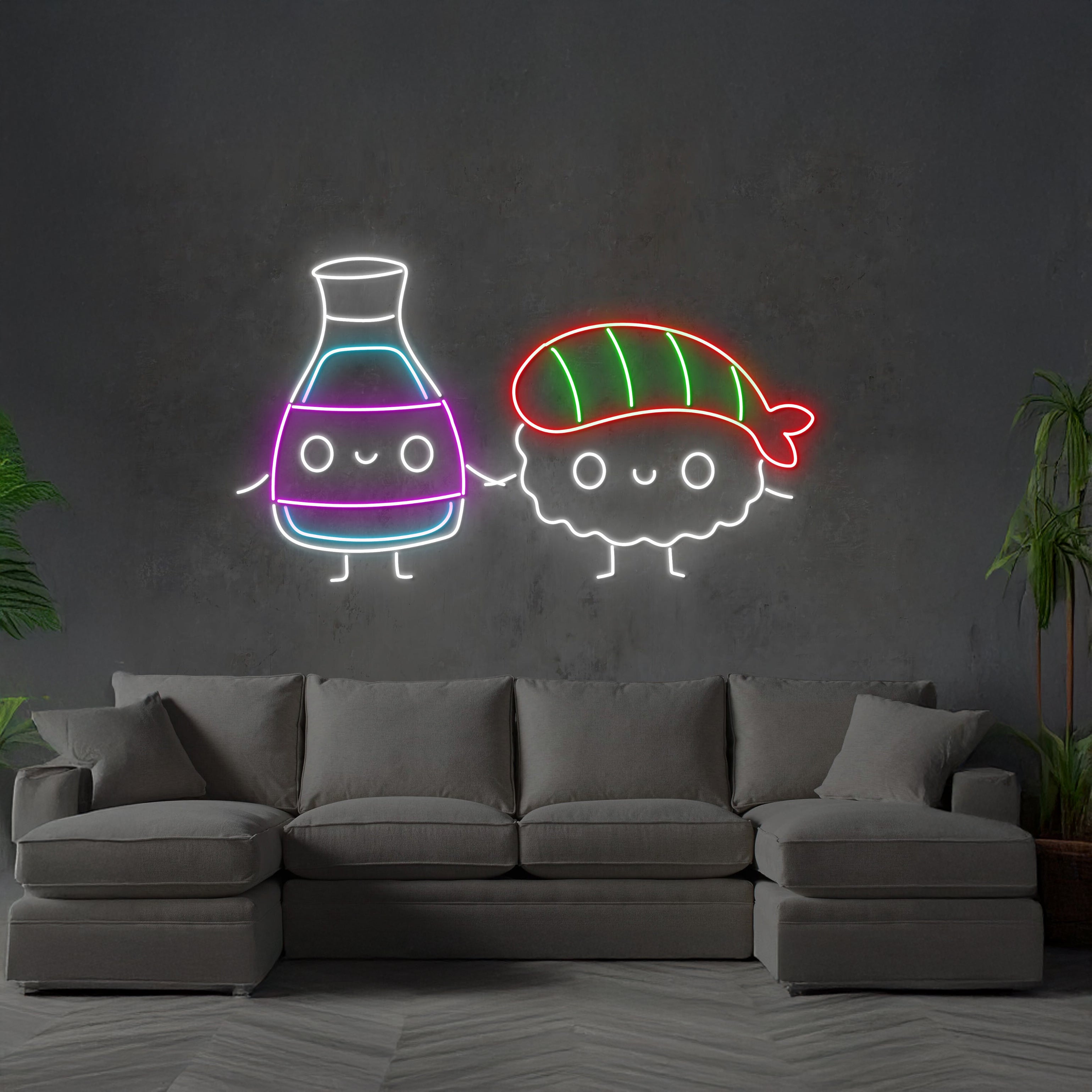 Couple Soy Sauce And Sushi Led Neon Sign | Shineneon