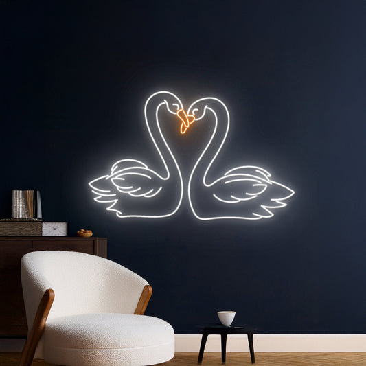 Couple Swans Led Sign