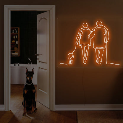 Couple Walk Together Neon Sign For Home Decor | Shineneon