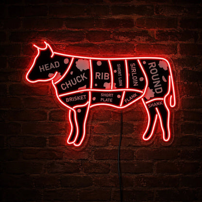 Cow Butcher Cuts LED Neon Sign - Shineneon