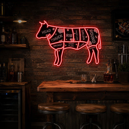 Cow Butcher Cuts LED Neon Sign - Shineneon