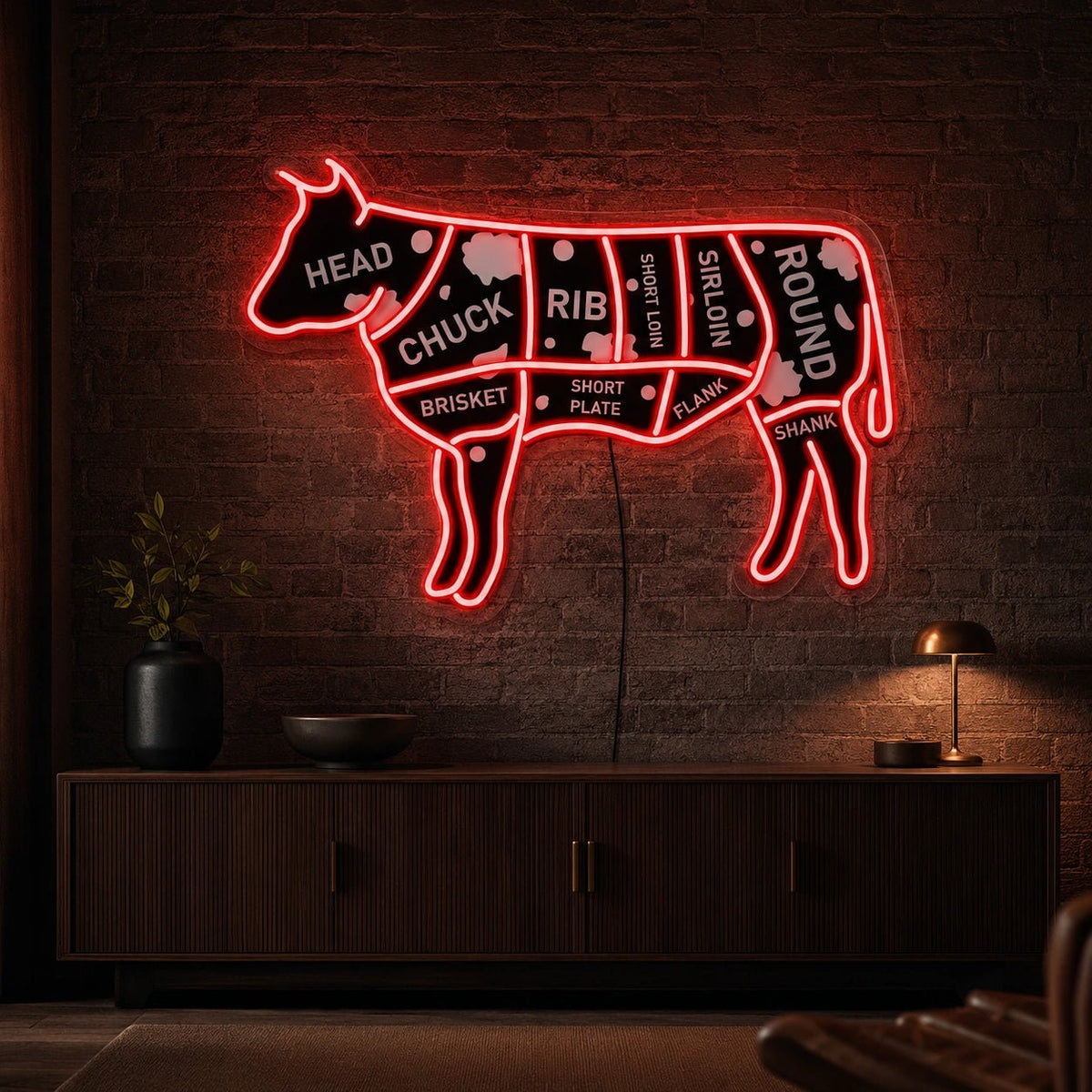 Cow Butcher Cuts LED Neon Sign - Shineneon