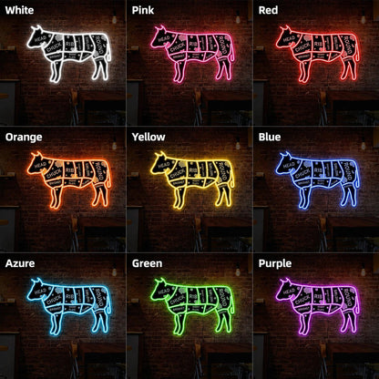 Cow Butcher Cuts LED Neon Sign - Shineneon
