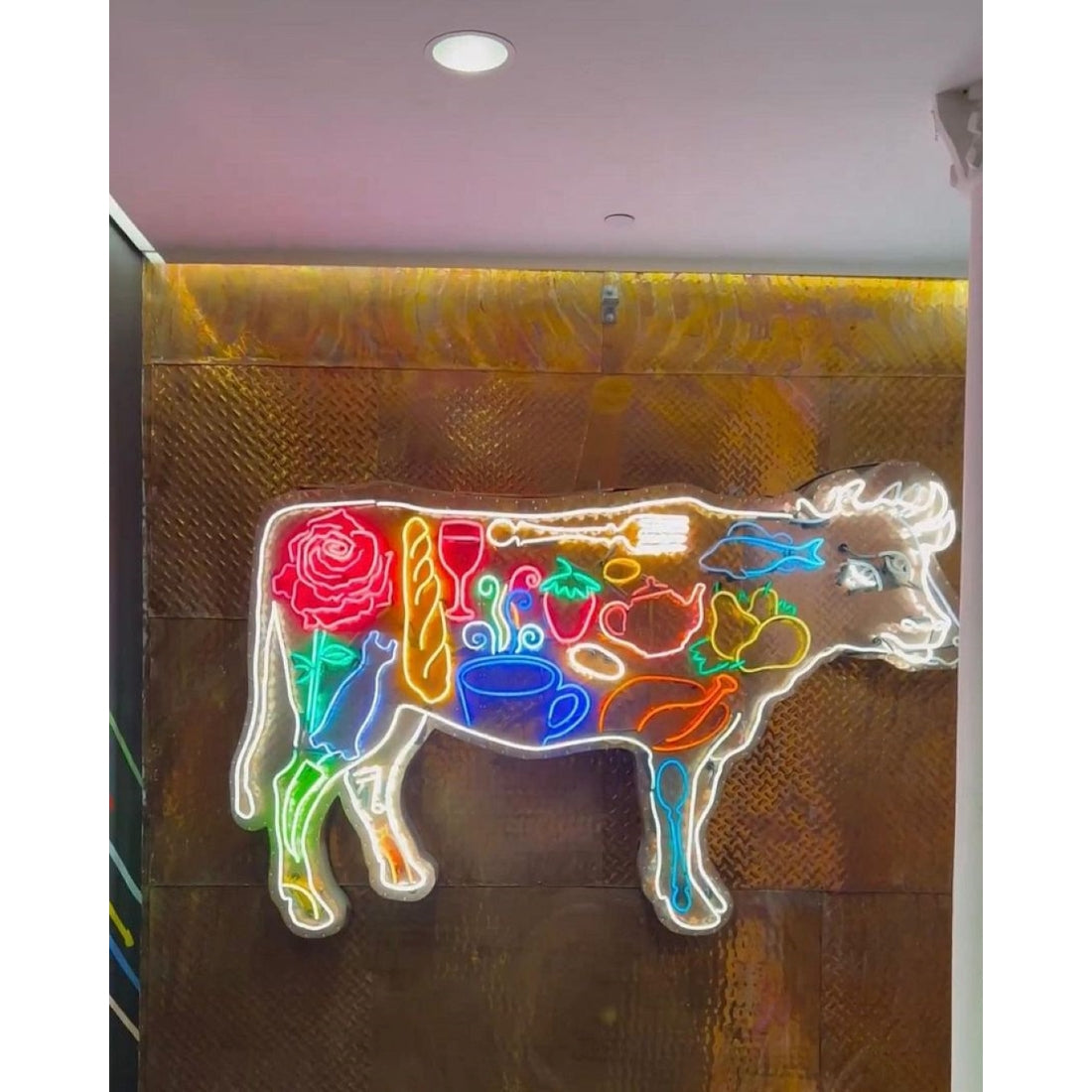 Cow Foods Restaurant Led Sign Business Neon Sign